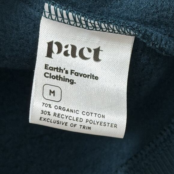 Pact Womens Organic Cotton Blend V Neck Sweatshirt Size M Blue Cozy Sustainable - Picture 8 of 9